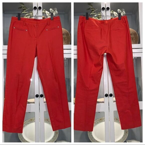 Larry Levine Slim Leg Ankle Pant Red Sz 10 - Picture 1 of 4